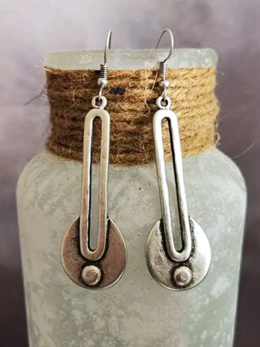 Earrings. Silver Geometric Style. Pierced. NWT. - Picture 3 of 4